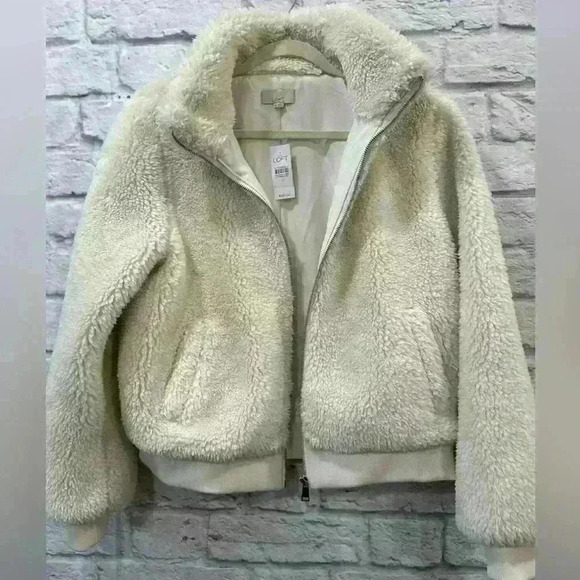 LOFT Jackets & Blazers - LOFT Sherpa Teddy Jacket - Size M - New with Tags